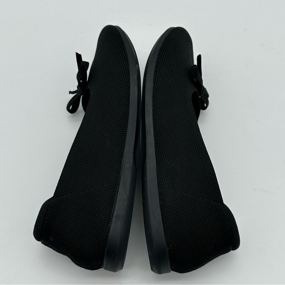 Clarks Black Stretch Fabric Ballet Flats with Bow - Picture 6 of 9
